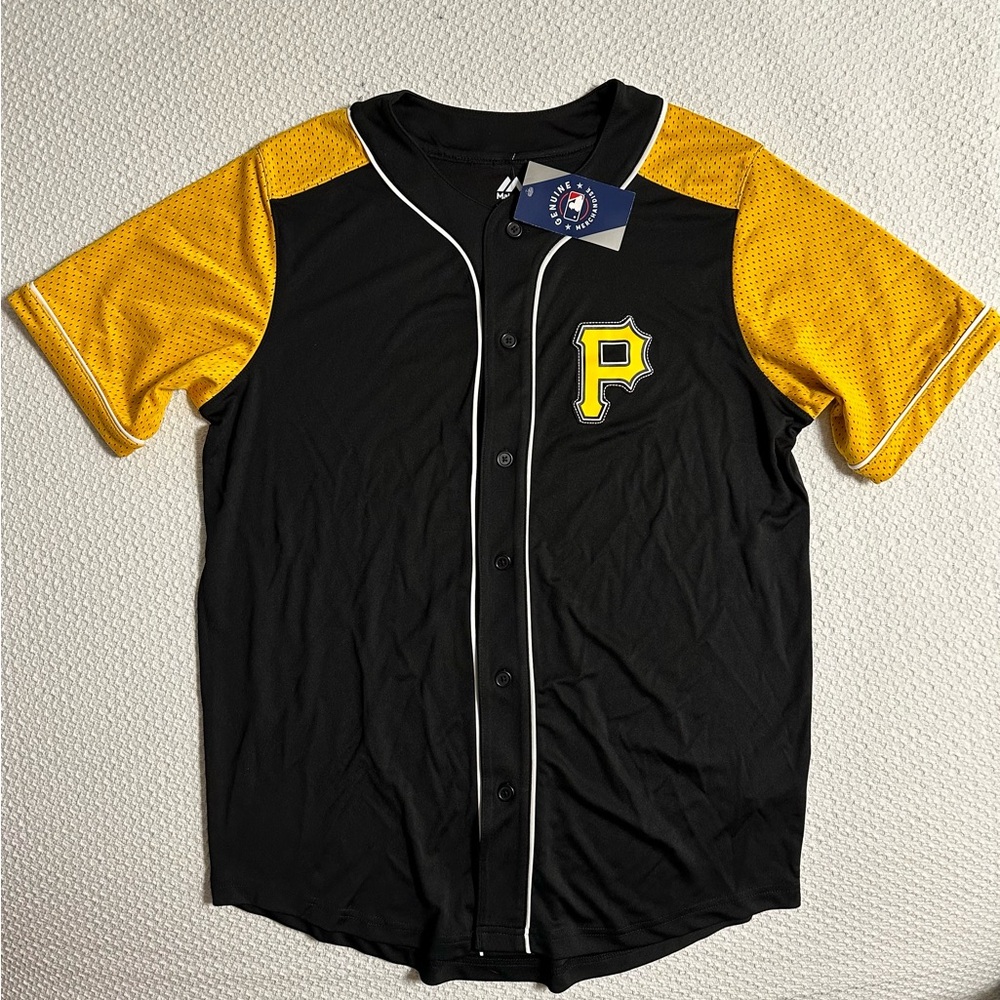 Majestic Genuine merchandise Pittsburgh Pirates jersey men’s size lg button up